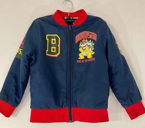 Nintendo Super Mario Bowser King of the Koopas Boys Bomber Jacket Size 6/7